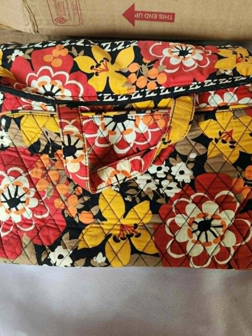 Vera Bradley Quilted Shoulder Bag – Floral Print (Magnetic Closure)